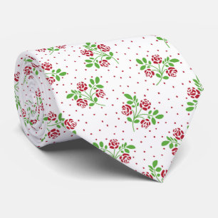 Red Roses Stencil Tie