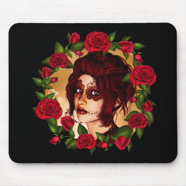 Red Roses Sugar Doll Mouse Pad (Front)