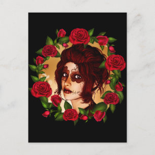 Red Roses Sugar Doll Postcard