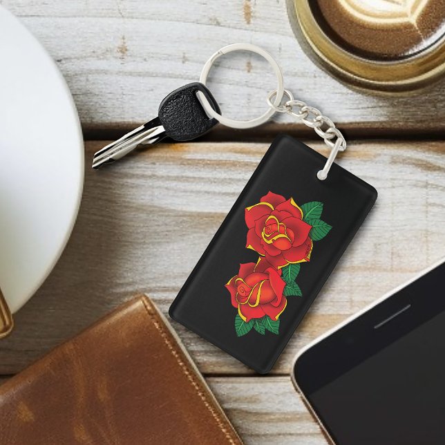 Red Roses Tattoo Key Ring (Creator Uploaded)