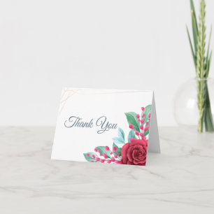 Red Roses Thank You Card