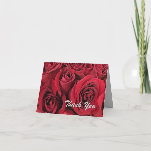 Red Roses Thank You Card (Front)