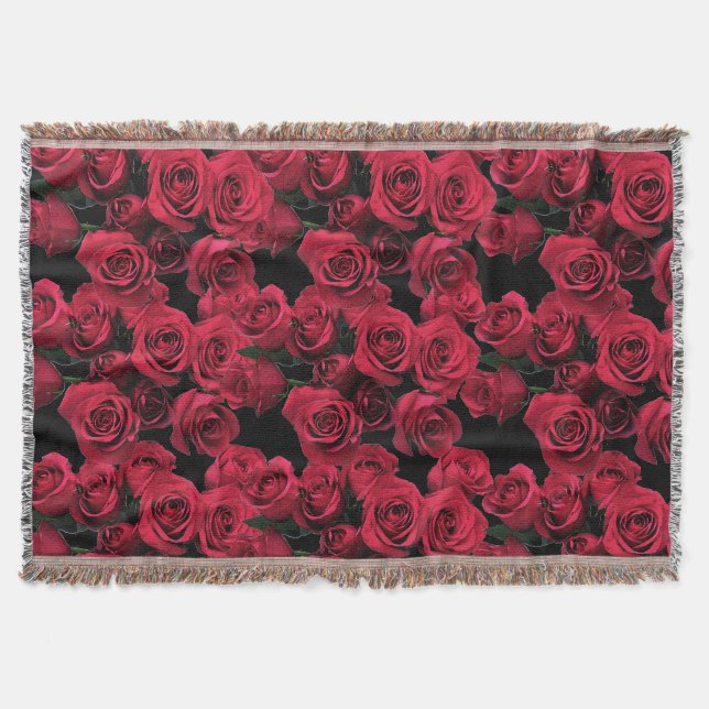 Red Roses Throw Blanket (Front)