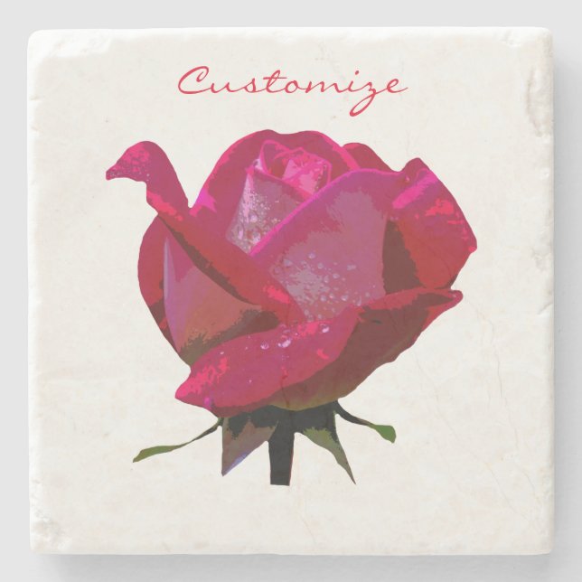 red roses Thunder_Cove Stone Coaster (Front)