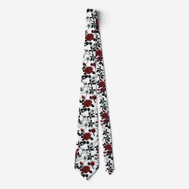 Red roses . tie (Front)