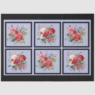 Red Roses Tiled Decoupage Tissue Paper