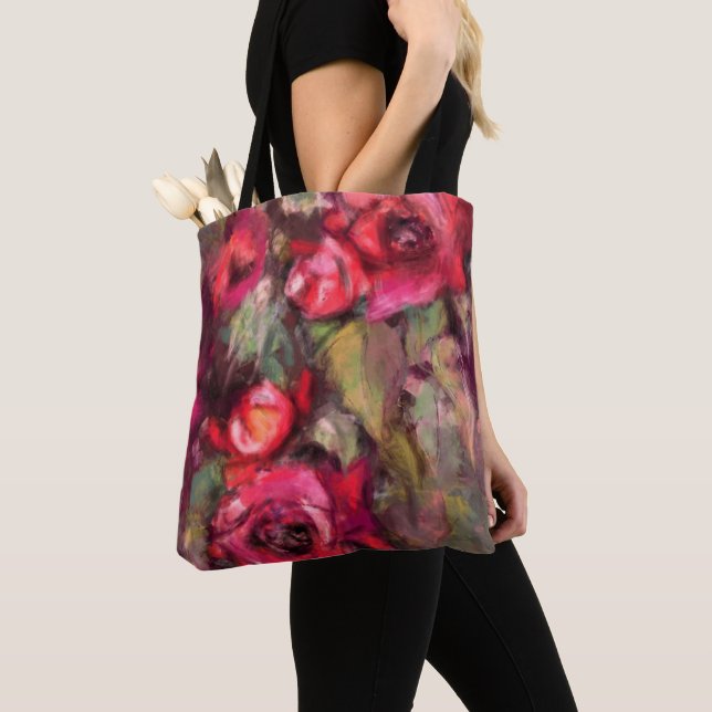 Red Roses Tote Bag (Close Up)