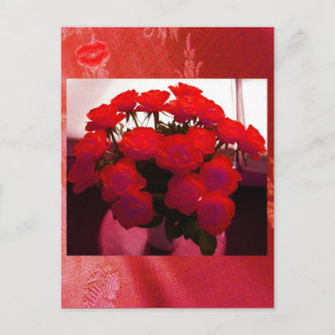 Red Roses Valentine II Postcard - Customisable