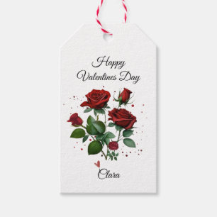 Red Roses Valentine's Day Gift Tags