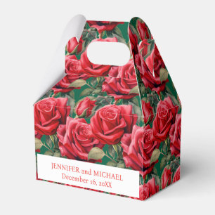 Red Roses Watercolor Favour Boxes