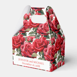 Red Roses Watercolor Favour Boxes