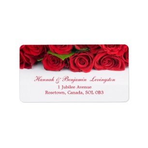 Red roses Wedding Anniversary Label