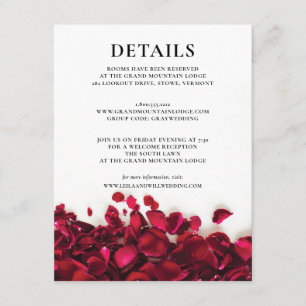 Red Roses Wedding Details Enclosure Card