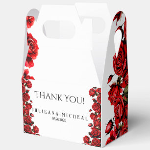 Red Roses wedding Favour Box