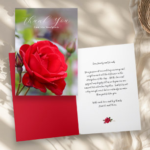 Red Roses Wedding Thank You Message