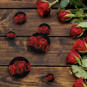 Red Roses White Black Wedding Confetti
