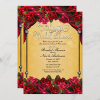 Red Roses Yellow & Gold Bridal Shower