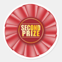 red rosette second prize sticker