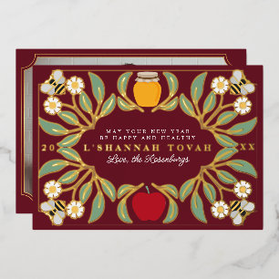 Red Rosh Hashanah Jewish New Year Floral Photo