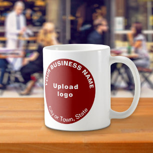 Red Round Business Brand on Mug