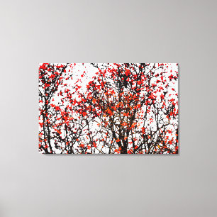 Red rowan fruits or ash berries canvas print