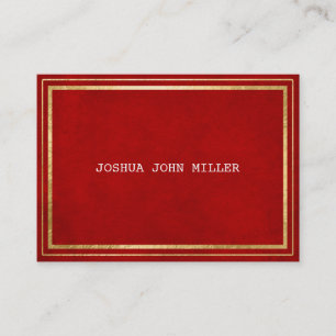 Red Royal Golden Frame Velvet White Vip Business Card