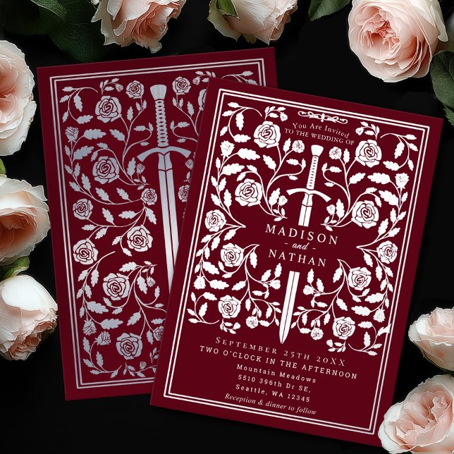 Red Royal Mediaeval Silver Sword Wedding (Creator Uploaded)