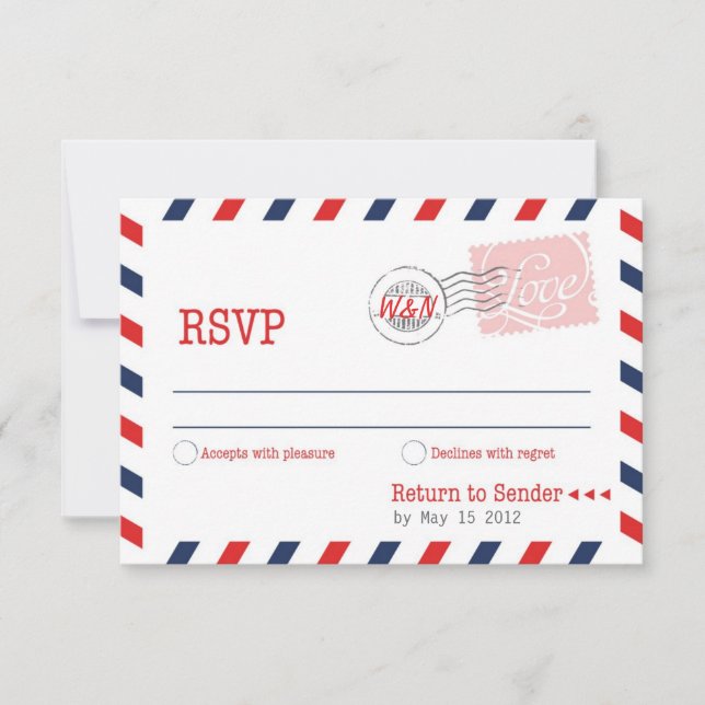 Red RSVP Postal Service Collection Card (Front)