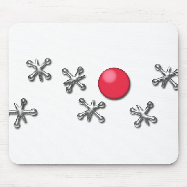 Red Rubber Ball and Jacks Mouse Pad (Front)