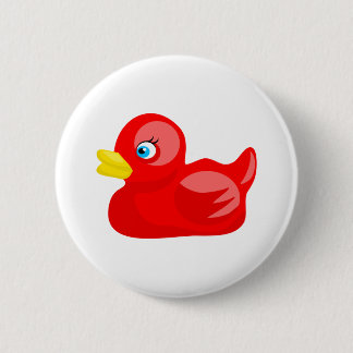Red Rubber Duck 6 Cm Round Badge