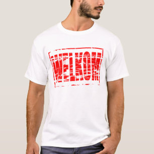 Red rubber stamp effect Welkom (Welcome in Dutch) T-Shirt