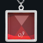 Red Ruby Gem  Monogram Silver Plated Necklace<br><div class="desc">Elegant and unique design  with gemstone. Very accurated nurbs modelling and rendering in 3D Studio Max by Bulgan Lumini .Part from series Hyper Talismans.</div>