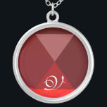 Red Ruby Gem  Monogram Silver Plated Necklace<br><div class="desc">Elegant and unique design  with gemstone. Very accurated nurbs modelling and rendering in 3D Studio Max by Bulgan Lumini .Part from series Hyper Talismans.</div>