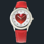 RED RUBY GEM STONE HEART<br><div class="desc">Elegant colourful design with 3D red ruby gemstone jewels</div>