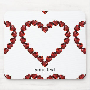 Red Ruby Gemstone Heart Mouse Pad