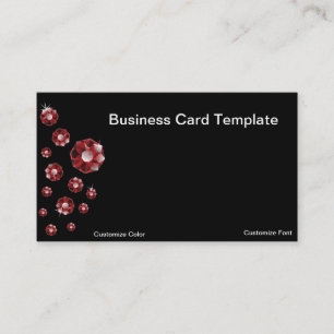 Red Ruby Rhinestone Business Cards