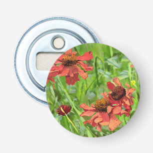 RED RUDBECKIA FLOWERS BOTTLE OPENER