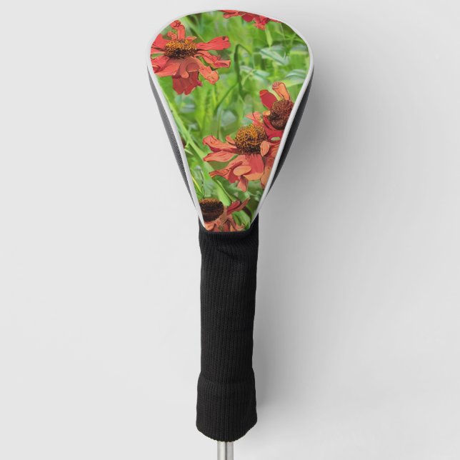 RED RUDBECKIA FLOWERS GOLF HEAD COVER (Front)