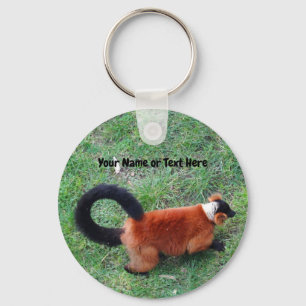 Red Ruffed Lemur #2 Keychain