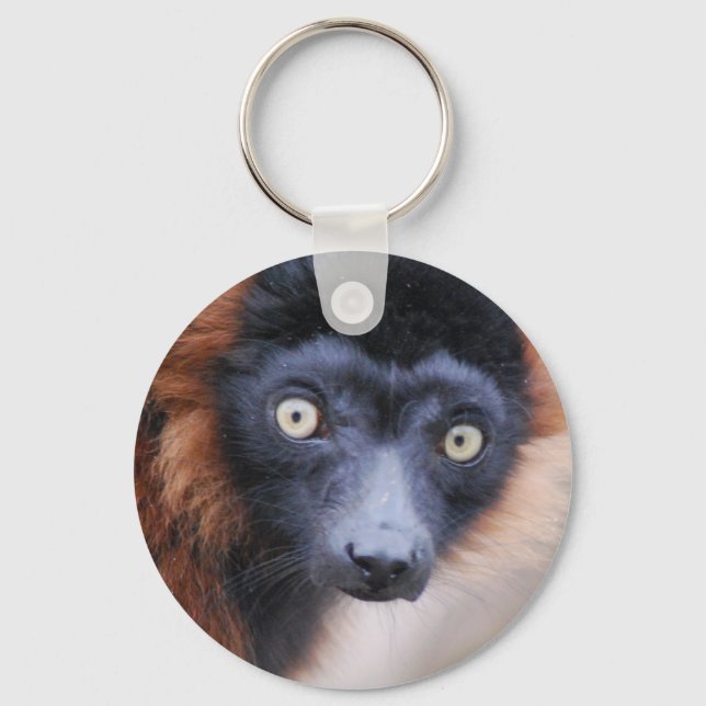 Red Ruffed Lemur Keychain (Front)