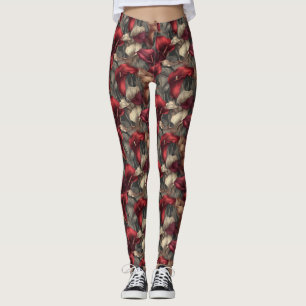 Red Running Calla lilies Petal Bridal Shower Gifts Leggings