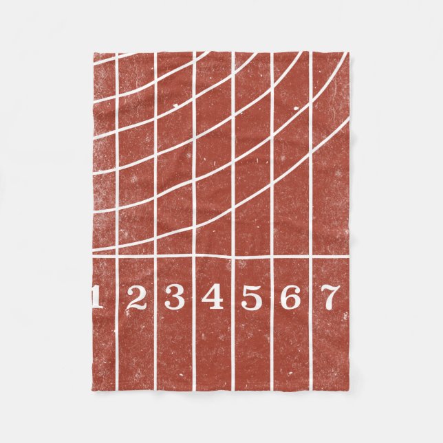 Red Running Track Distressed Style Fleece Blanket (Front)