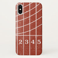 Red Running Track Distressed Style iPhone X Case