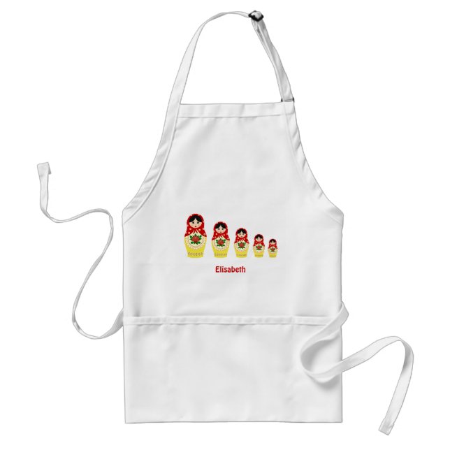 Red russian matryoshka nesting dolls standard apron (Front)