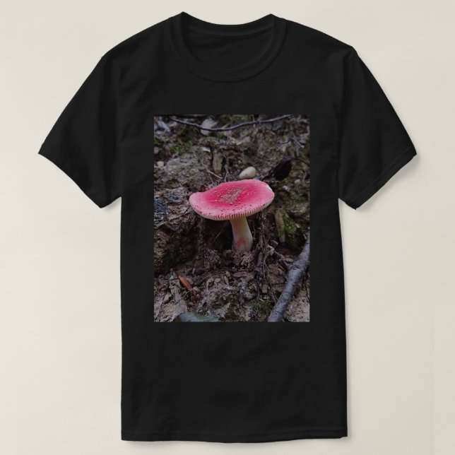 Red Russula Mushroom Photo Print T-Shirt (Design Front)