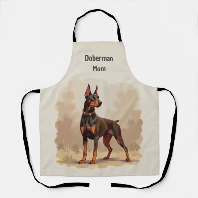 Red Rust Brown Doberman Pinscher Dog Apron (Front)