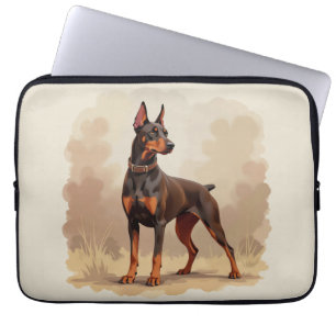Red Rust Brown Doberman Pinscher Dog Laptop Sleeve