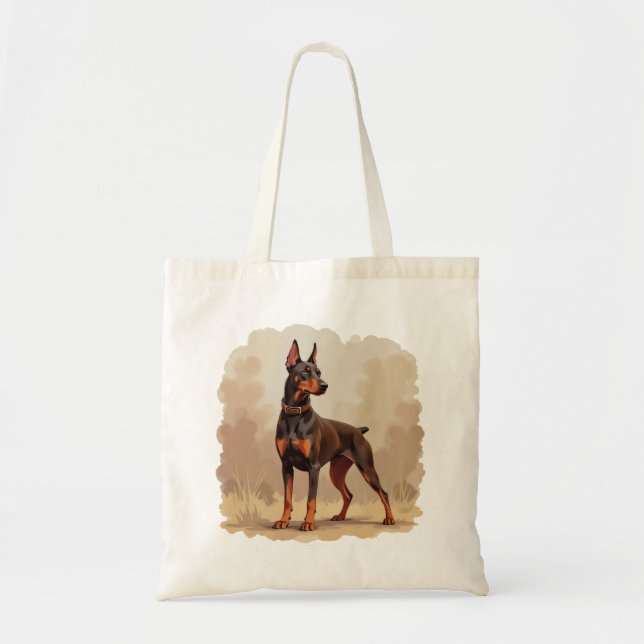 Red Rust Brown Doberman Pinscher Dog Tote Bag (Front)
