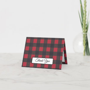 red rustic buffalo plaid lumberjack thank you