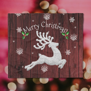 Red Rustic Christmas Reindeer Blanket